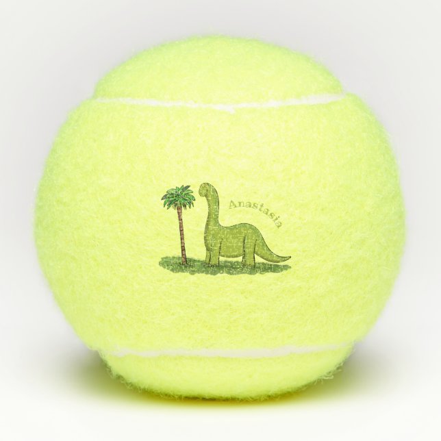 Pelotas De Tenis Personalizado de los dinosaurios de brontosauro ve (Anverso)