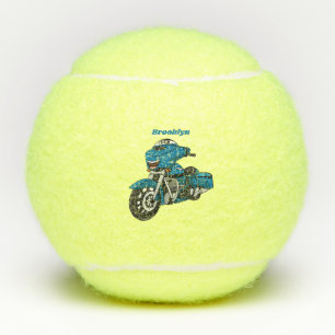 Pelotas De Tenis Personalizado de moto azul feliz