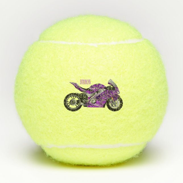 Pelotas De Tenis Personalizado de motocicleta Purple (Anverso)