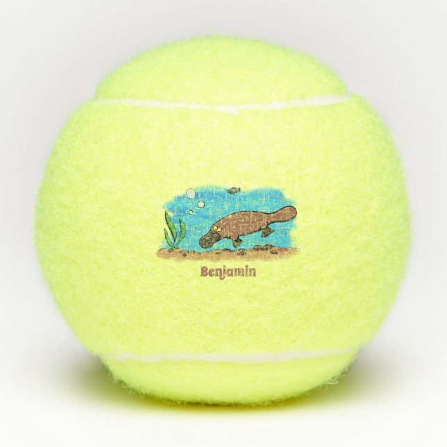Pelotas De Tenis Personalizado de natación de Platypus Cute (Anverso)