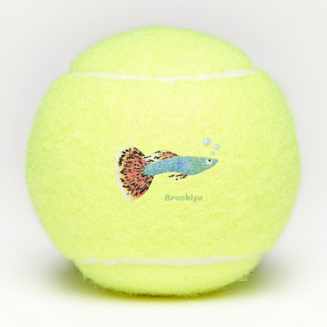 Pelotas De Tenis Personalizado de peces tropicales adormilados (Anverso)