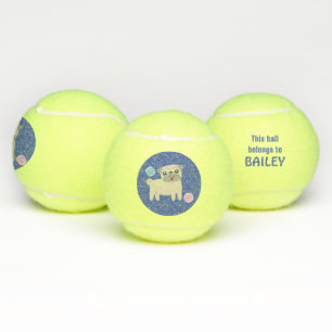 Pelotas De Tenis Personalizado de perro pug cute personalizado