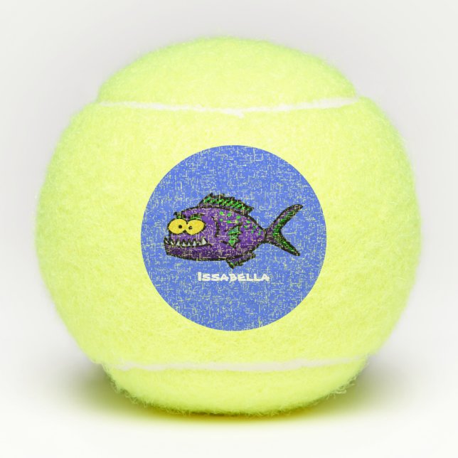 Pelotas De Tenis Personalizado de pescado piraña (Anverso)