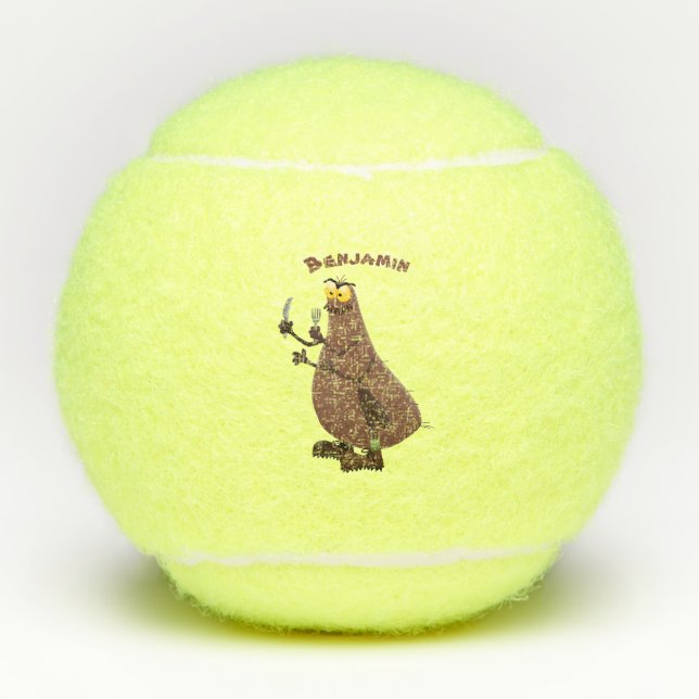 Pelotas De Tenis Personalizado de pulgas fea hambrienta (Anverso)