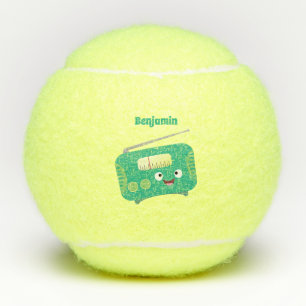 Pelotas De Tenis Personalizado de radio retro alegre y gracioso