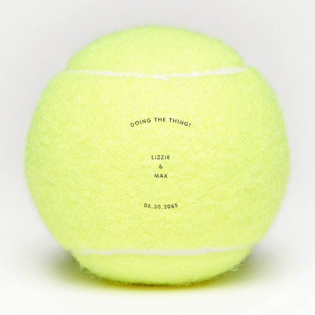 Pelotas De Tenis Personalizado de regalo de compromiso haciendo la  (Anverso)
