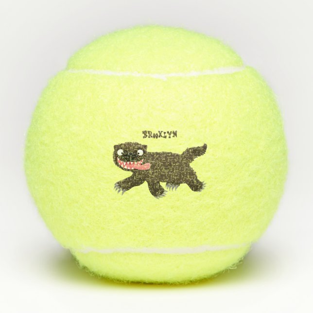 Pelotas De Tenis Personalizado de un animal lobverino hambriento (Anverso)
