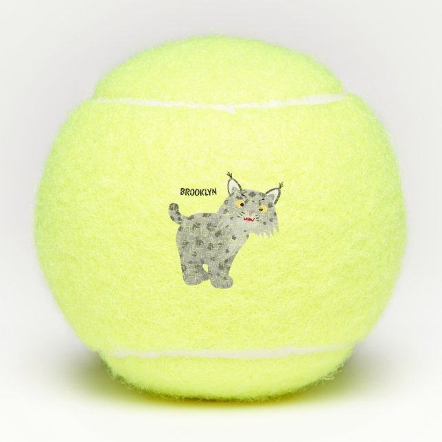 Pelotas De Tenis Personalizado del lince del bobcat medio (Anverso)