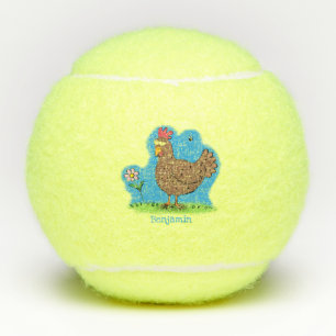 Pelotas De Tenis Personalizado divertido de pollo rústico y caprich