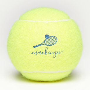 Pelotas De Tenis Personalizado Elegant Script Nombre Blue Tennis Ba