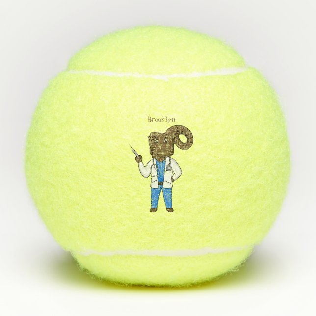 Pelotas De Tenis Personalizado médica ilustracion de ovino de Bigho (Anverso)