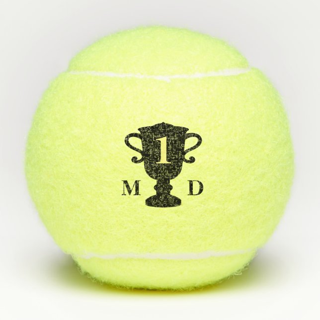 Pelotas De Tenis Personalizado monograma de trofeo personalizado (Anverso)