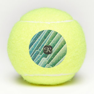 Pelotas De Tenis Personalizado Monograma Resumen Blue Green Tennis