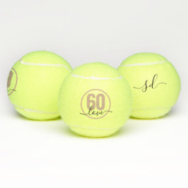 Pelotas De Tenis Personalizado Monogramado de Tenis 60 Aniversario