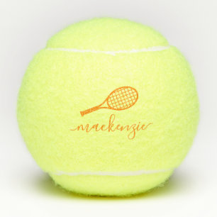 Pelotas De Tenis Personalizado Naranja de guiones monogramados