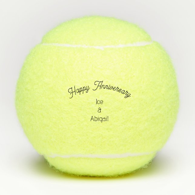 Pelotas De Tenis Personalizado personalizado guión de aniversario f (Anverso)