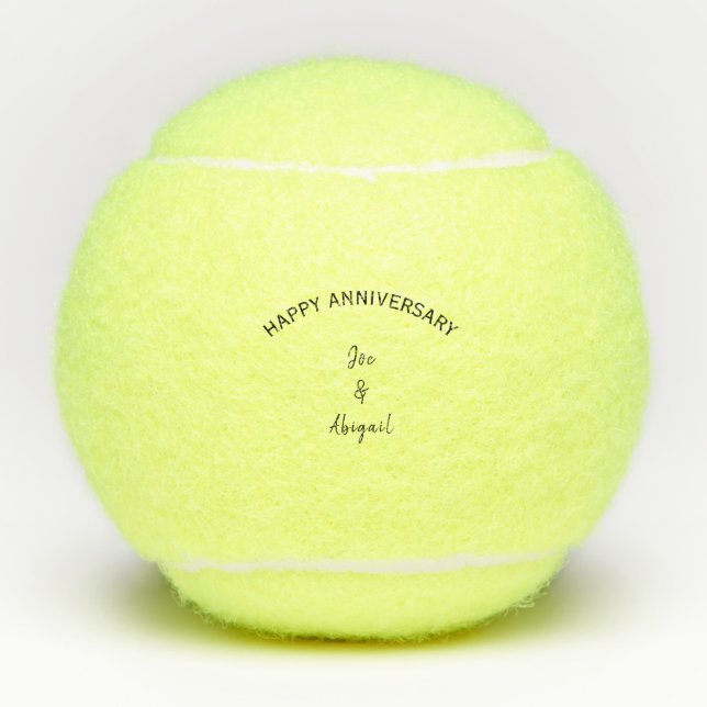 Pelotas De Tenis Personalizado personalizado guión de aniversario f (Anverso)
