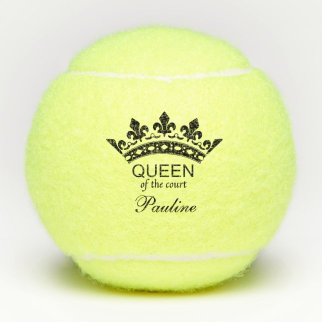 Pelotas De Tenis Personalizado Reina de las pistas de tenis (Anverso)
