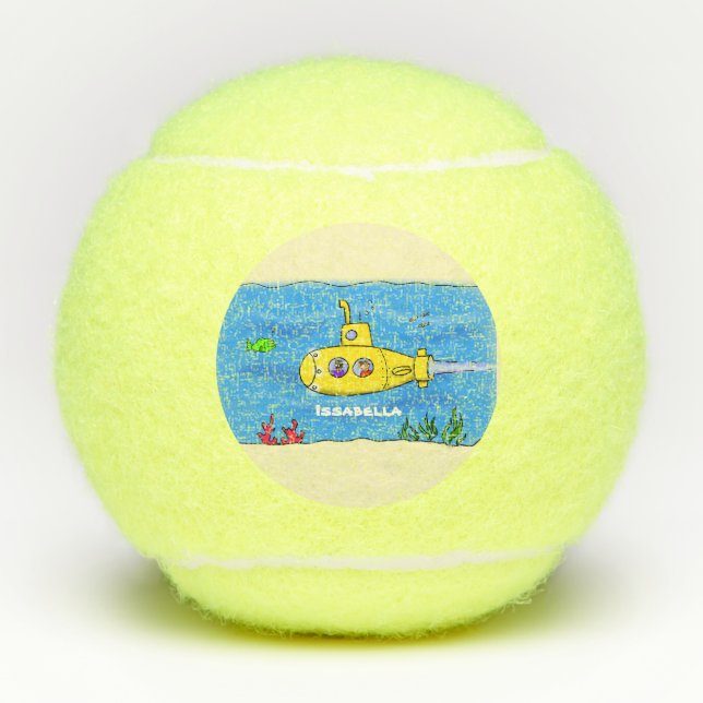 Pelotas De Tenis Personalizado submarino feliz (Anverso)