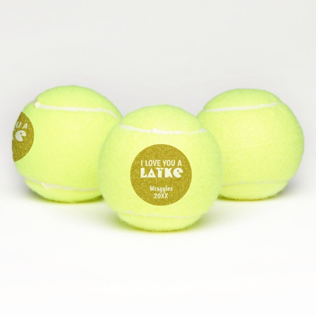 Pelotas De Tenis Personalizado te amo un latke Jánuca Chanukah (Múltiples)