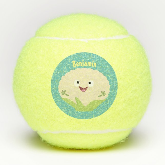 Pelotas De Tenis Personalizado vegetal de coliflor alegre y dulce (Anverso)