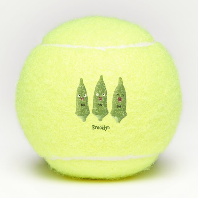 Pelotas De Tenis Personalizado vegetal de okra cantante (Anverso)