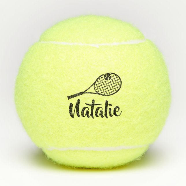 Pelotas De Tenis Personalized Elegant Script Name  Tennis Balls (Anverso)
