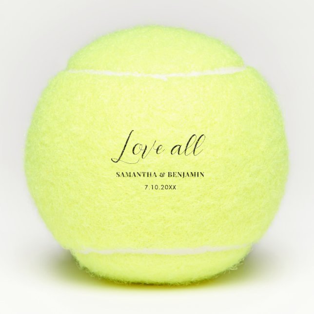 Pelotas De Tenis Personalized Love All Wedding Bridesmaid (Anverso)