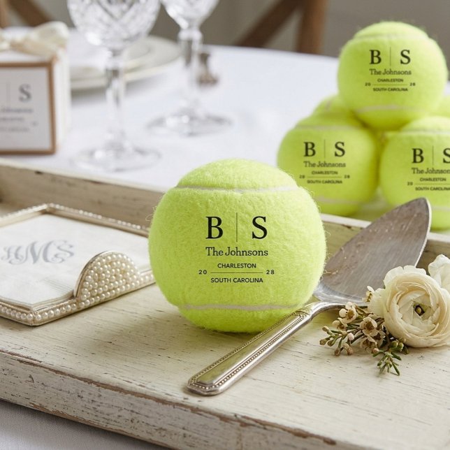 Pelotas De Tenis Personalized Monogram Wedding  (Personalized Monogram Wedding Tennis Balls)