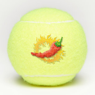 Pelotas De Tenis Pimienta caliente con llama