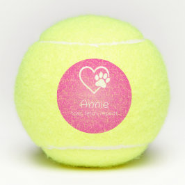 Pelotas De Tenis Pink Dog Name Tennis Ball 'toss, fetch, repeat'