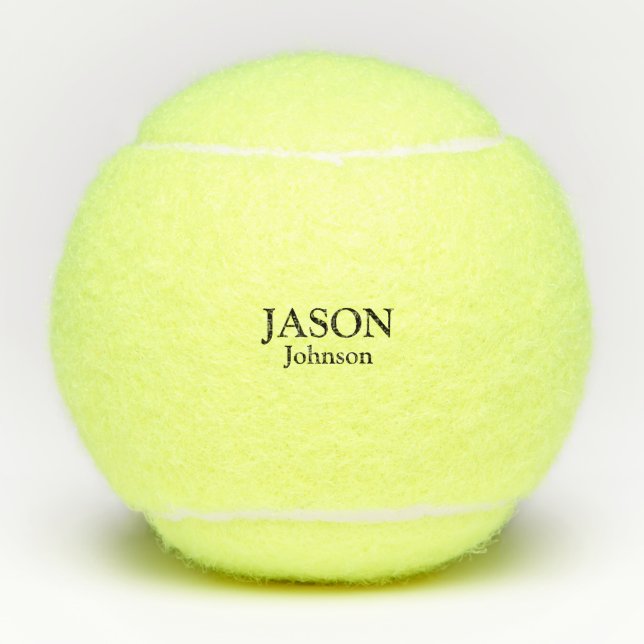 Pelotas De Tenis Primer y último nombre personalizado (Anverso)