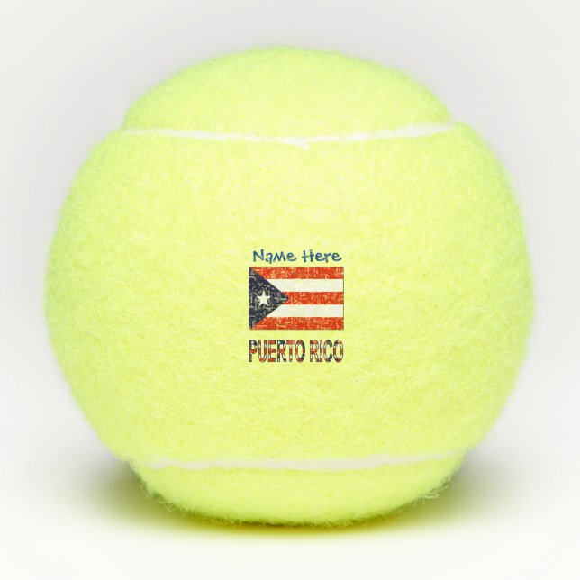 Pelotas De Tenis Puerto Rico Bandera boricua Azul personalizada (Anverso)