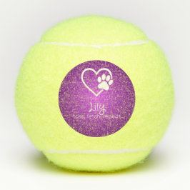 Pelotas De Tenis Purple Dog Name Tennis Ball 'toss, fetch, repeat'