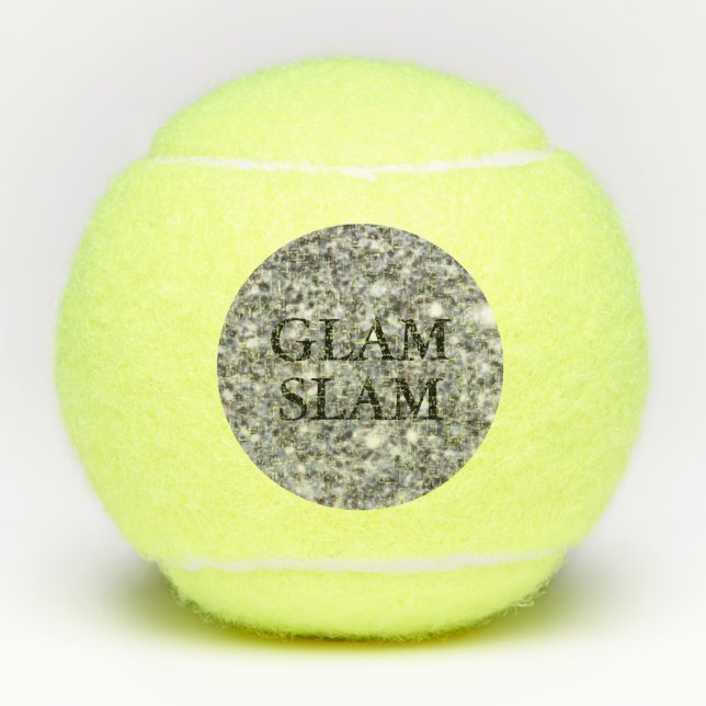 Pelotas De Tenis Purpurina plateado Glam Slam (Anverso)