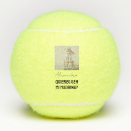 Pelotas De Tenis Quieres Ser Mi Madrina Godparent Proposal Player