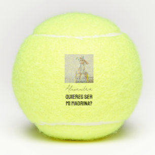 Pelotas De Tenis Quieres Ser Mi Madrina Propuesta de Padrino Jugado