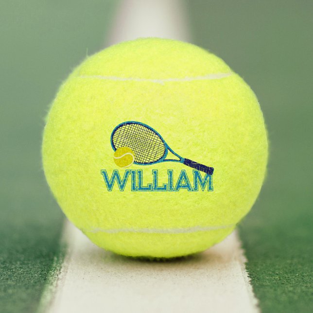 Pelotas De Tenis Racquet de tenis y personalizado gráfico azul cian (Subido por el creador)