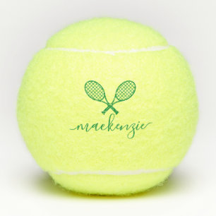 Pelotas De Tenis Raquetas verdes de tenis con nombre personalizado