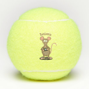Pelotas De Tenis Rata divertida con ilustracion de personalizado de