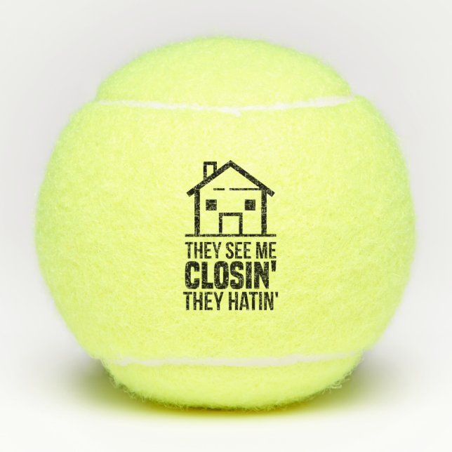 Pelotas De Tenis Realtor Me Ven Cerrando Agente Inmobiliario (Anverso)