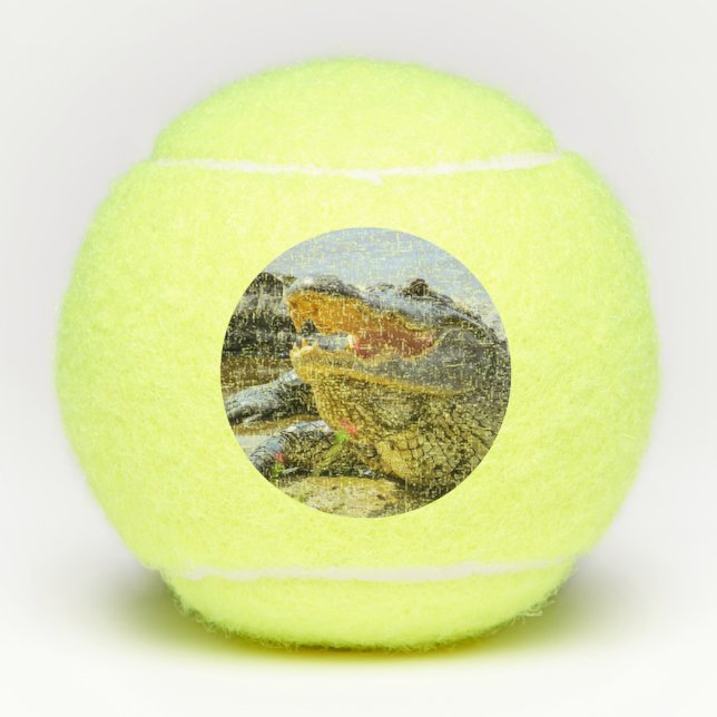 Pelotas De Tenis Retrato del cocodrilo. Cara a cara. (Anverso)