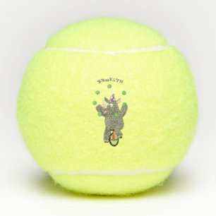 Pelotas De Tenis Rinocerontes divertidos y lindos en monociclo