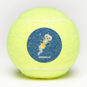 Pelotas De Tenis Robot lindo volando en el ilustracion del personal