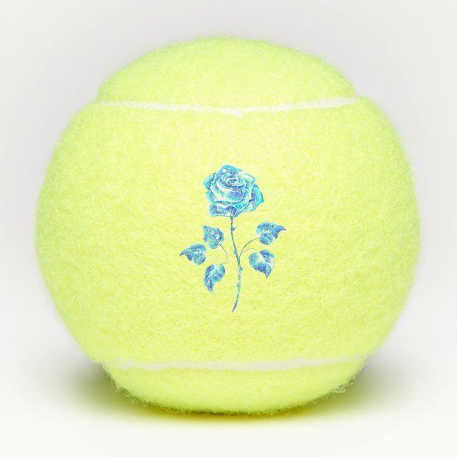 Pelotas De Tenis Rosa azul en llamas (Anverso)