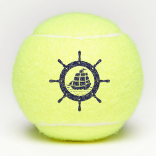 Pelotas De Tenis Rueda Nautical Blue Boat