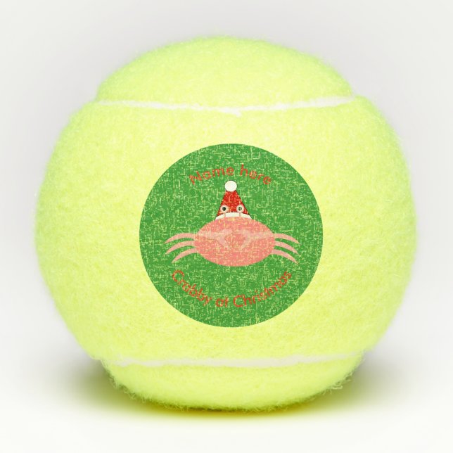 Pelotas De Tenis Salones de tenis Personalizado de cangrejo navidad (Anverso)