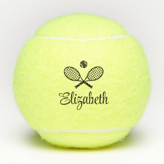 Pelotas De Tenis Script de caligrafía de nombre personalizado (Anverso)