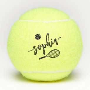 Pelotas De Tenis Script de firma de nombre personalizado