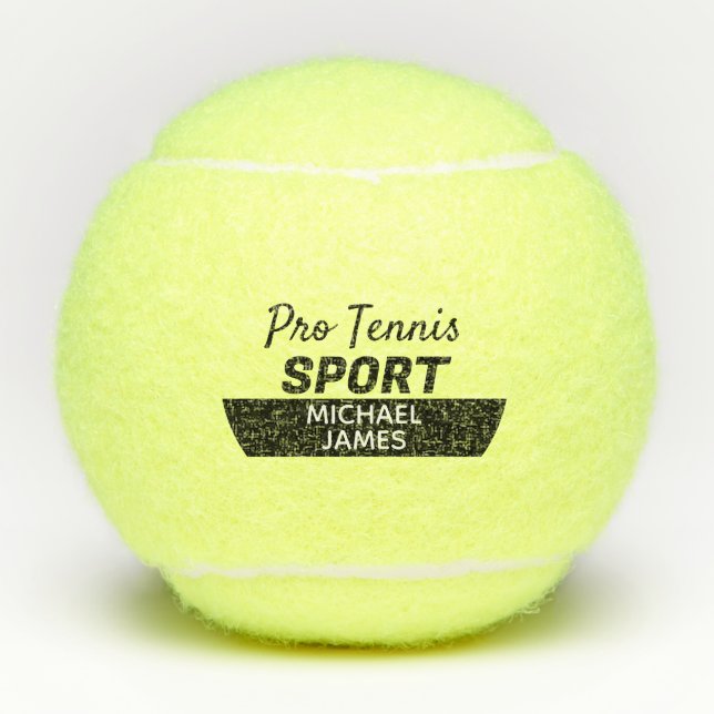 Pelotas De Tenis Sencillo y moderno, profesional del tenis, persona (Anverso)